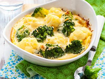 Broccoli and Cauliflower Gratin