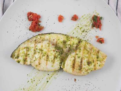 Grilled Atlantic Swordfish with Basil Pesto - Nuwave