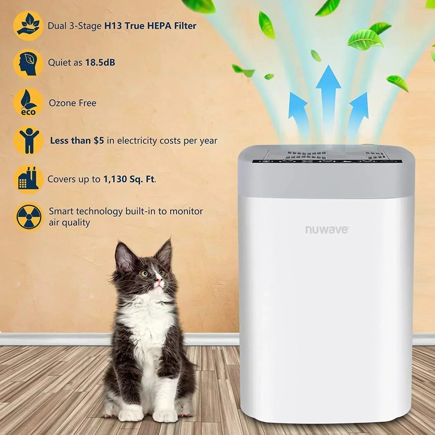 NuWave OxyPure Air Purifier Guards Indoor Air for Happy Cat