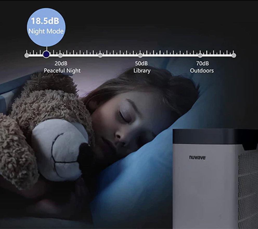 A Little Girl Sleeps in Peace with OxyPure Portable HEPA Air Purifier