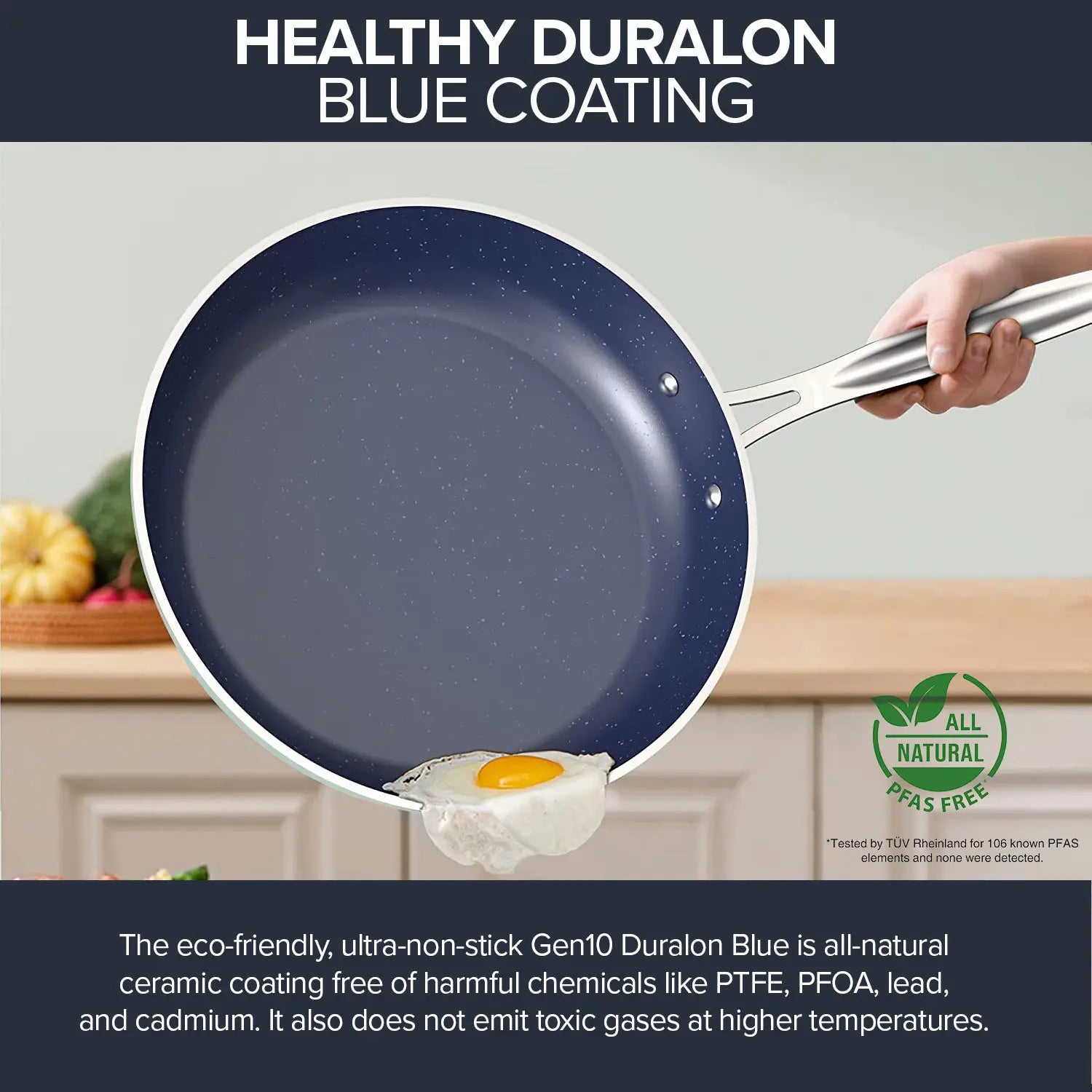 Healthy duralon blue coating cookware