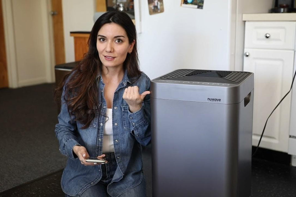 Satisfied Customer Showcasing NuWave OxyPure Air Purifier