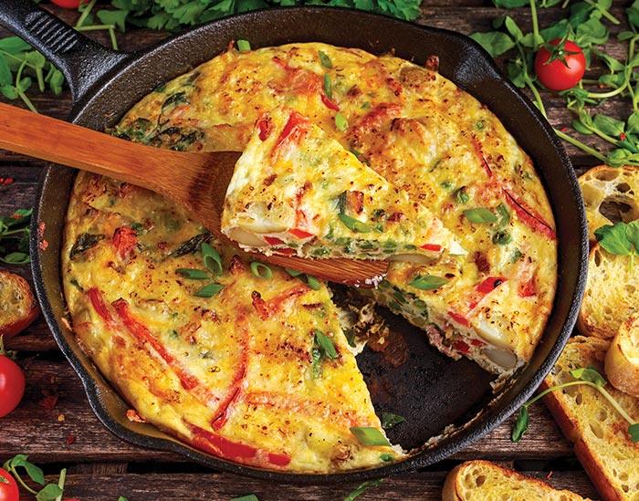 Spinach Havarti Frittata with Oven Dried Tomatoes - Nuwave