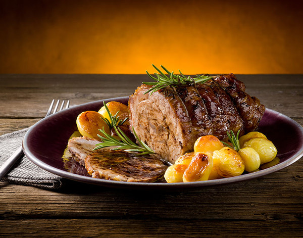 Veal Roasted with Shallots, Fennel and Vin Santo