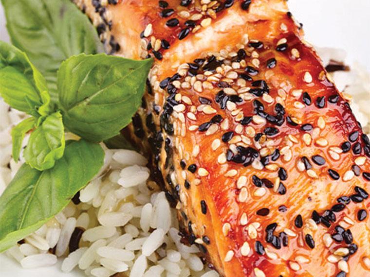 Crispy Grilled Salmon with Sesame Honey Sauce - Nuwave