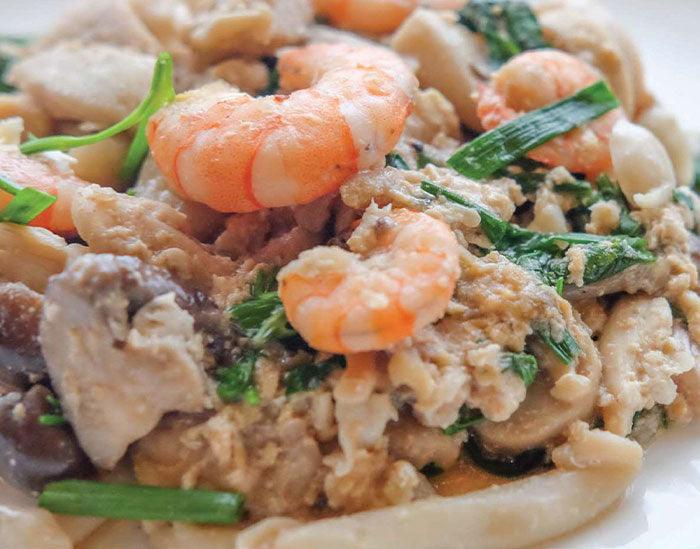 Fried Rice with Shrimp, Ham, and Shiitake Mushrooms - Nuwave