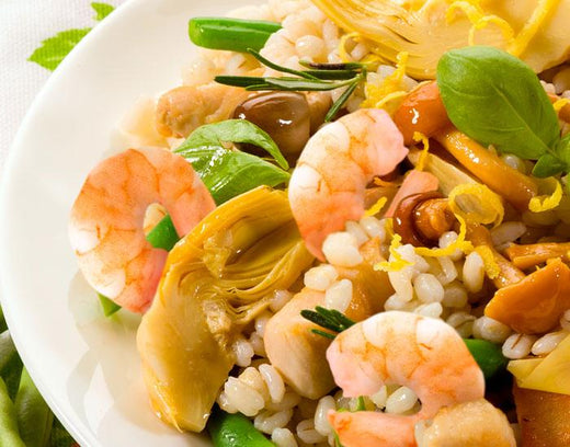 Barley Risotto with Shrimp & Artichokes - Nuwave