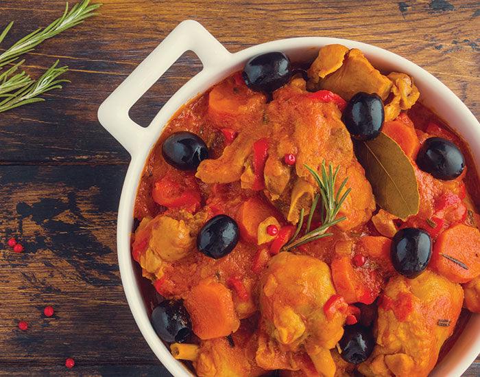 Braised Chicken with White Wine and Olives
