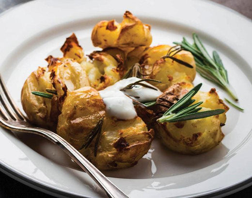 Garlic Smashed Baby Potatoes - Nuwave