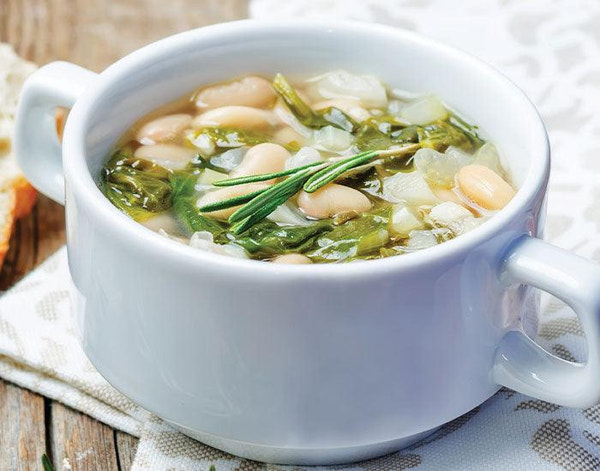 Tuscan White Bean Soup with Swiss Chard & Smoked Ham - Nuwave