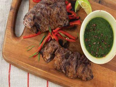 Grilled Marinated Skirt Steak with Chimichurri