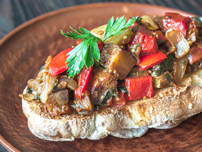 Warm Ratatouille Salad Sandwich