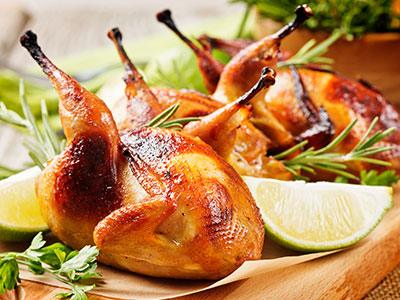 Roasted Quail with Grapes and Chestnuts - Nuwave