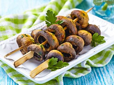 Broiled Mushroom Kabobs - Nuwave
