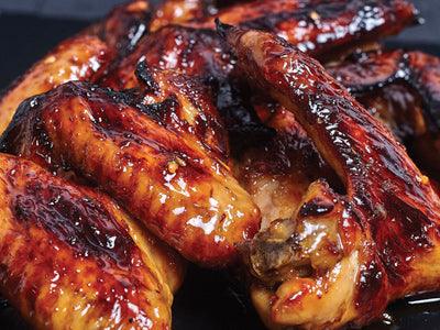 Air Fried Peach-Bourbon Wings - Nuwave