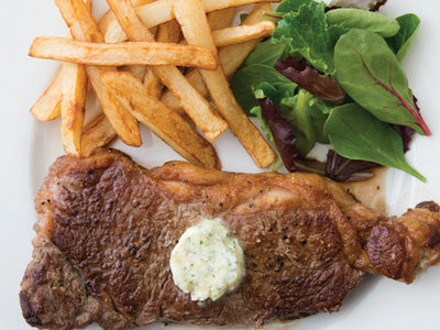 New York Strip Steak with Garlic Butter