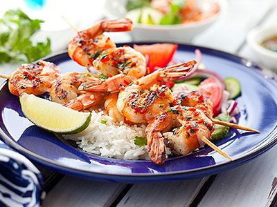 Grilled Passion Fruit Shrimp Skewers - Nuwave