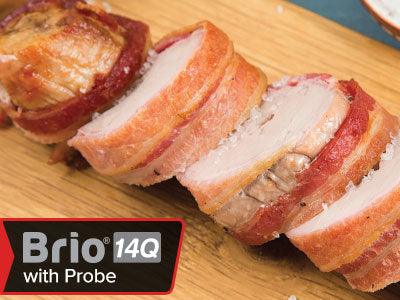 Smoked Bacon-Wrapped Pork Tenderloin with Roasted Granny Smith Apples - Nuwave