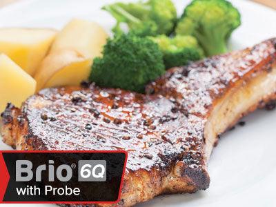 Crispy Pork Chops with Roasted Broccoli Crowns (Brio) - Nuwave