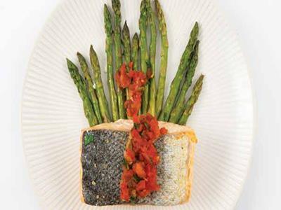 Roasted Irish Salmon with Tomato Basil Confit - Nuwave