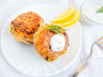 Scottish Salmon Cake with Garlic Butter Sauce - Nuwave