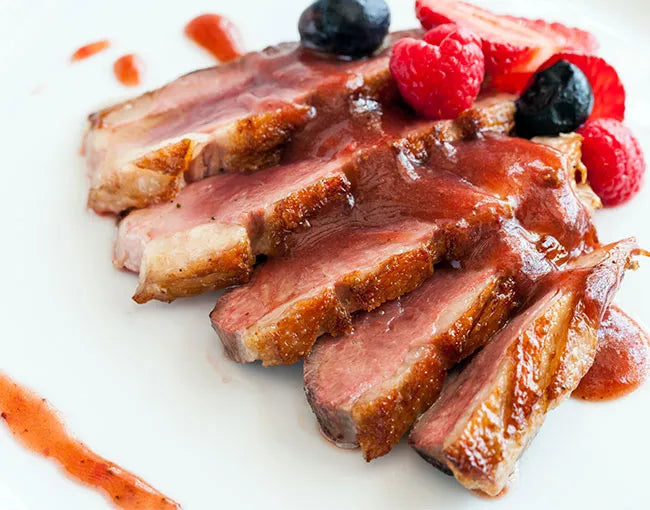 Caraway Duck with Raspberry Sauce