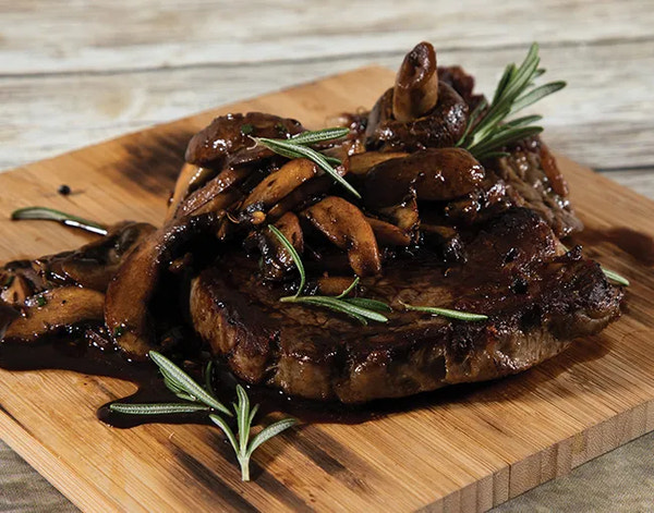 Ribeye with Roasted Mushrooms