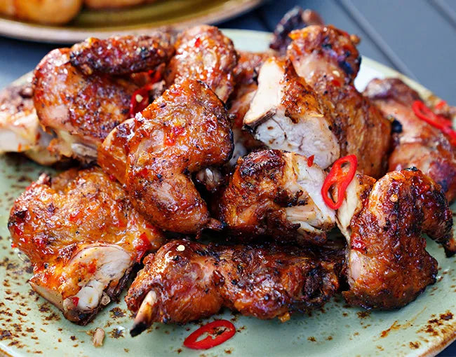 Air-Fried Peach-Bourbon Chicken Wings