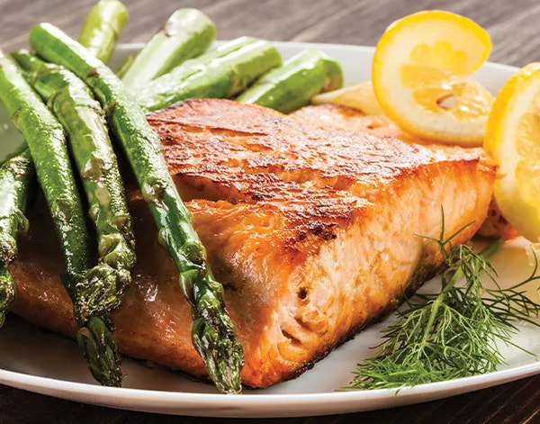 Air-Fried Wild Salmon and Asparagus
