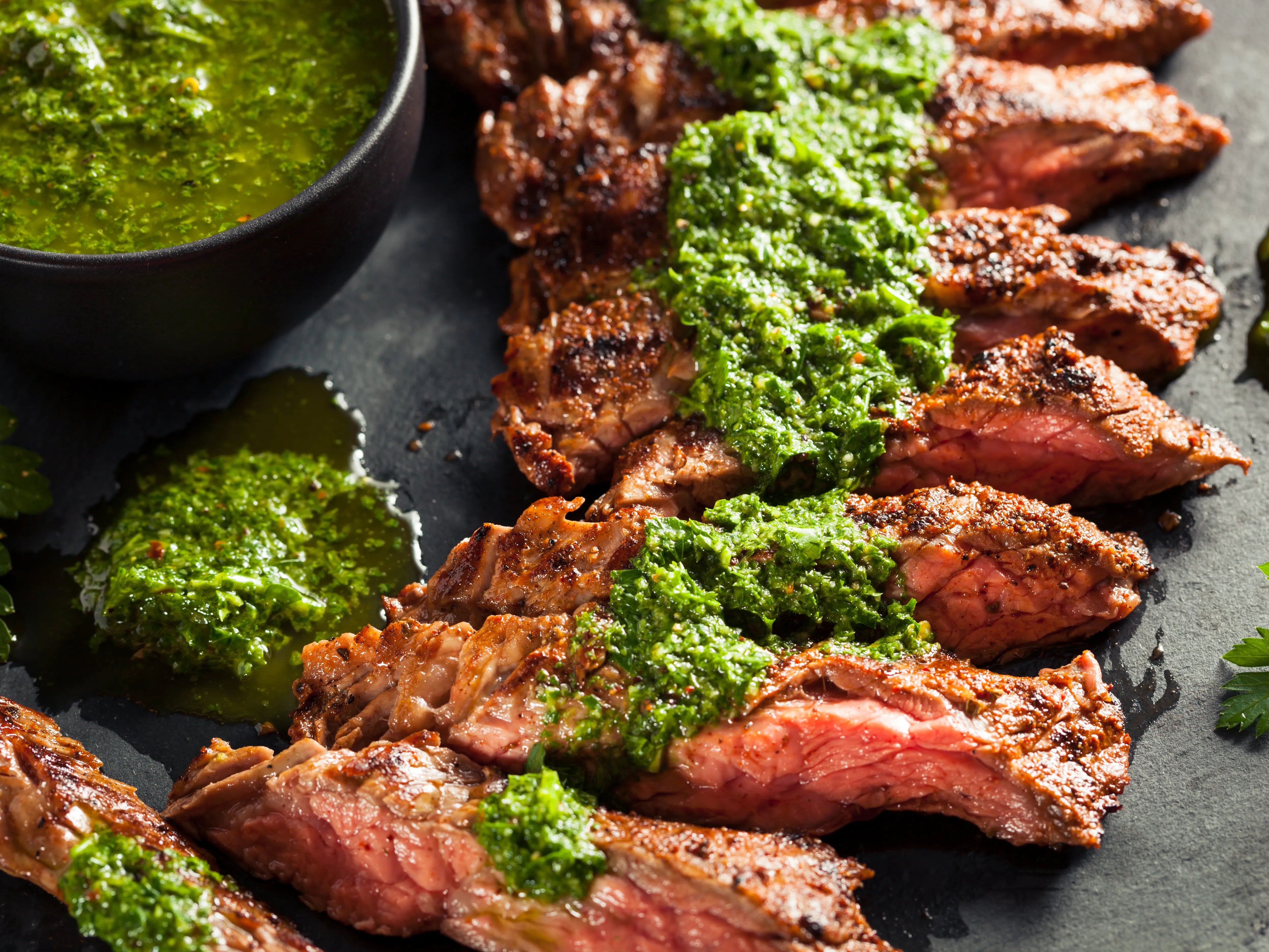 Grilled Marinated Skirt Steak with Chimichurri