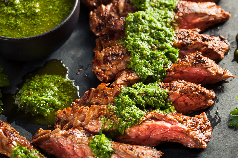 Grilled Marinated Skirt Steak with Chimichurri