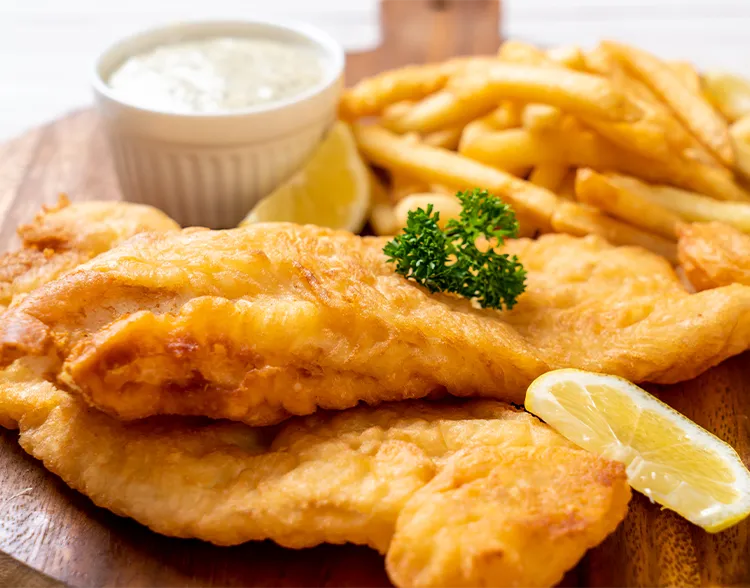 Fish and Chips with Homemade Tartar Sauce
