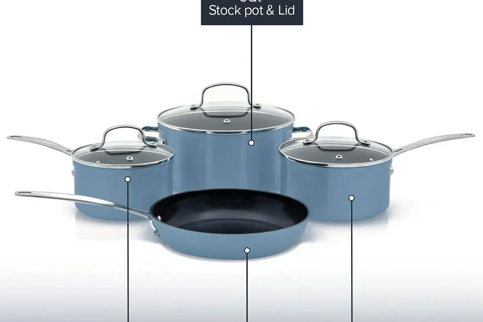 Duralon Blue Non-Stick Cookware 7-Piece Set