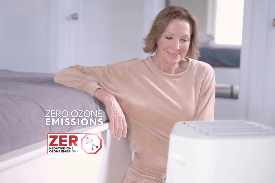 Lady Enjoying Healthy Indoor Air with NuWave OxyPure Zero