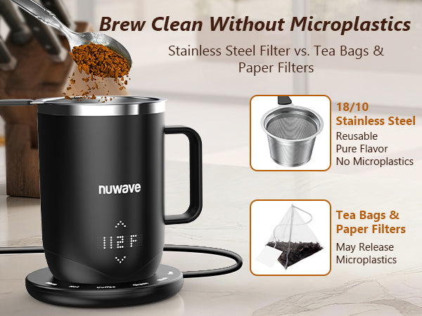 Brewing drinks with NuWave Smart Mug