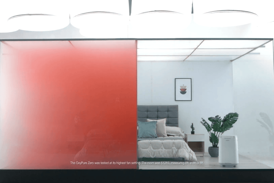 NuWave OxyPure in smoke test - Powerful air purification.