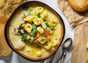 Cheese Tortellini & Mushroom Soup - Nuwave