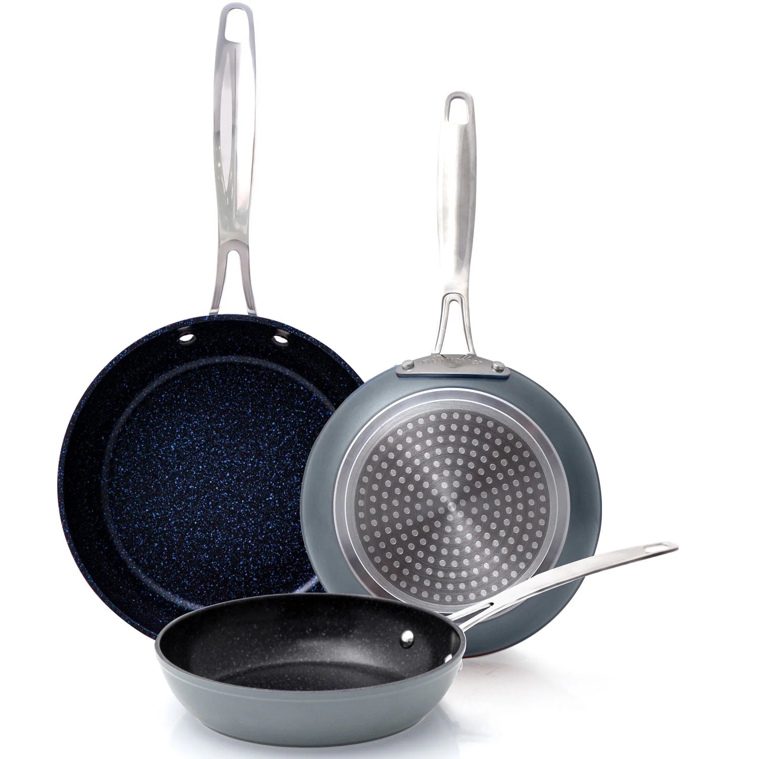 Duralon Blue Non-Stick Cookware 3-Piece Set