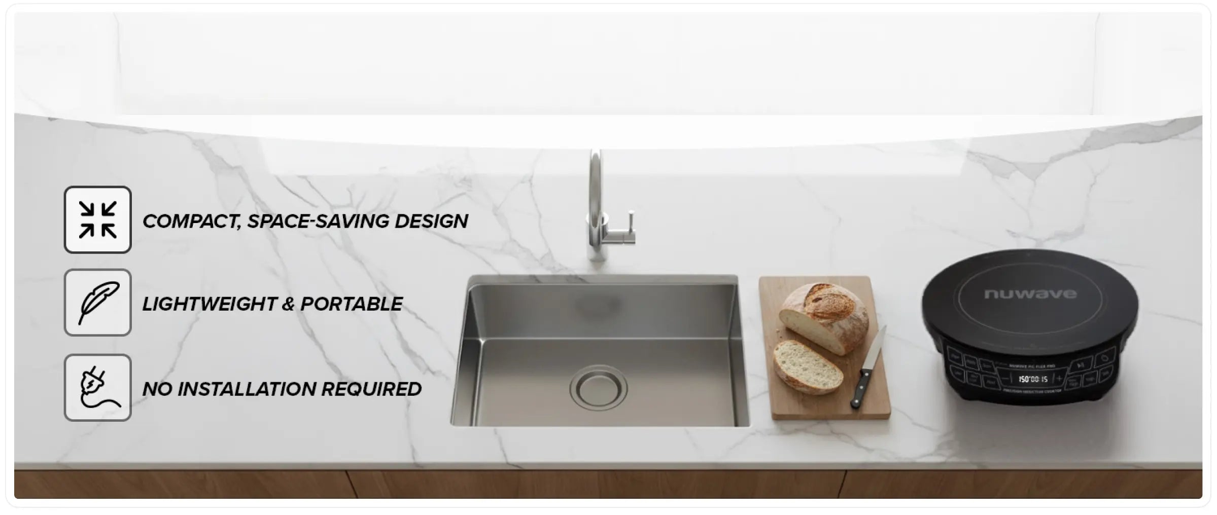 Flex Pro featuring a compact, space-saving design that is lightweight, portable, and requires no installation.